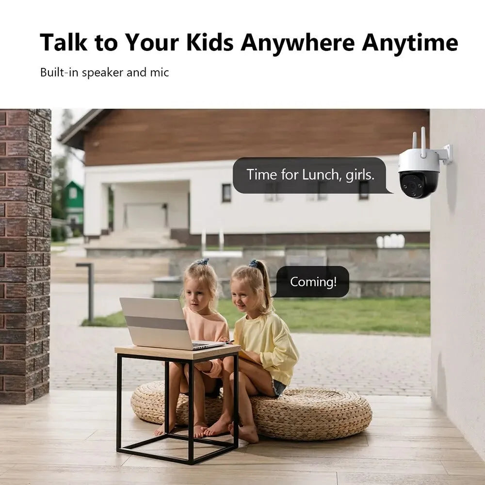 K71FT wireless 4G surveillance camera for indoor use with 1080p resolution and AI humanoid detection