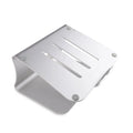 Aluminium alloy laptop cooling stand in silver and grey, showing 4.07mm thick rotary strip design.