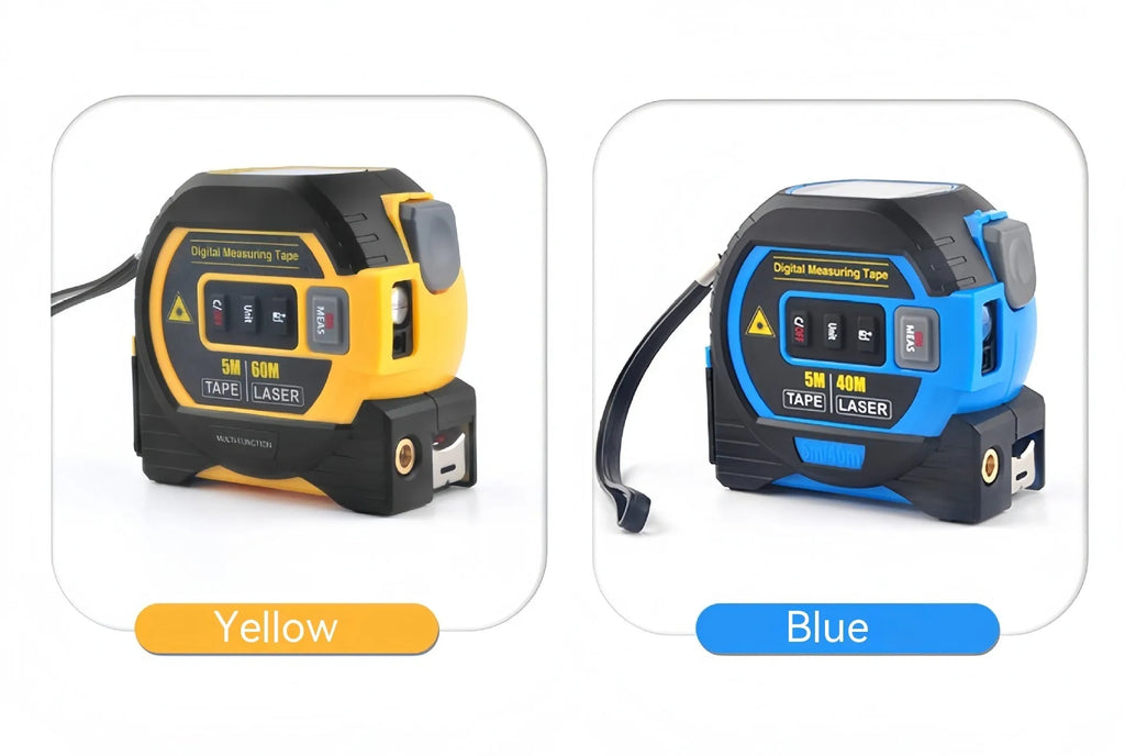 Laser range finder infrared distance measuring tool ABS TPR body 40m or 60m range blue or yellow colour