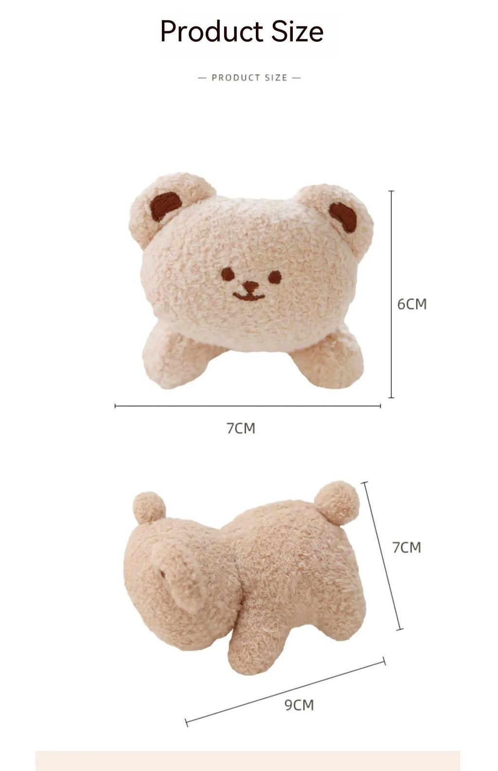 Fabric plush doll car centre console decoration in bear or rabbit cartoon designs