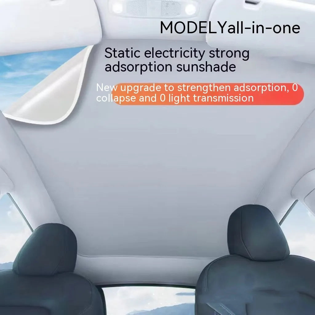 Silicone electrostatic adsorption sunshade for special vehicles in black or original car colour