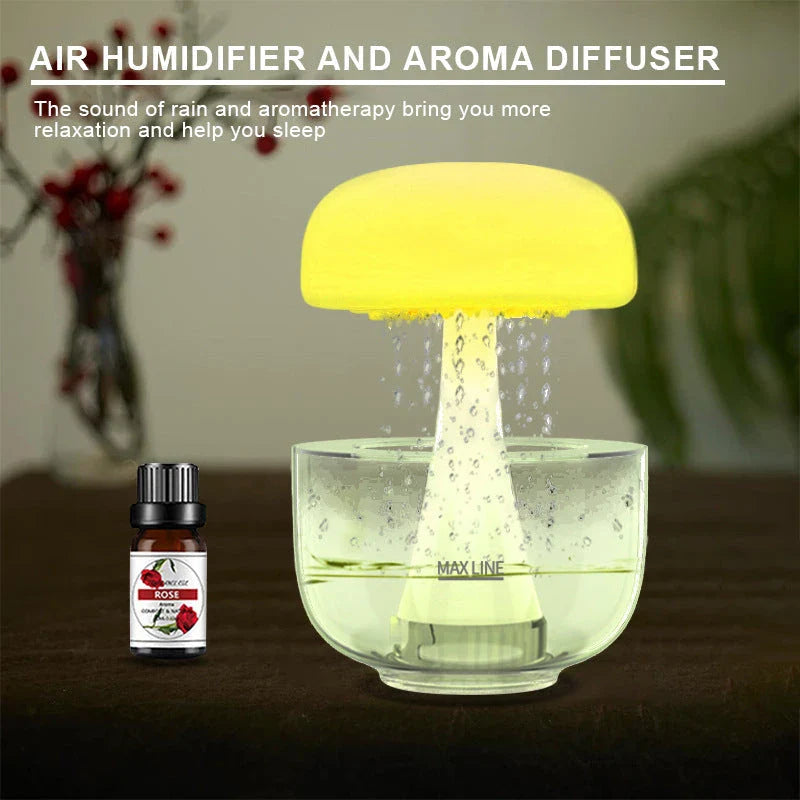 Premium mist humidifier with seven-color ambient lighting, cloud-inspired design, and ultrasonic atomization technology