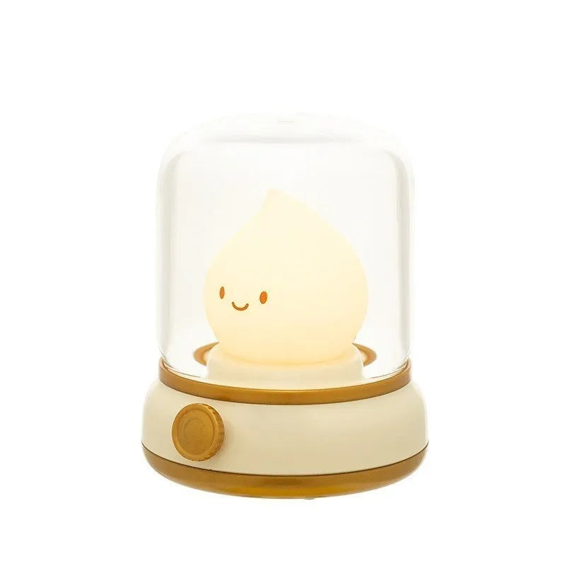 Retro oil lamp design LED night light with USB charging port and dimmer knob