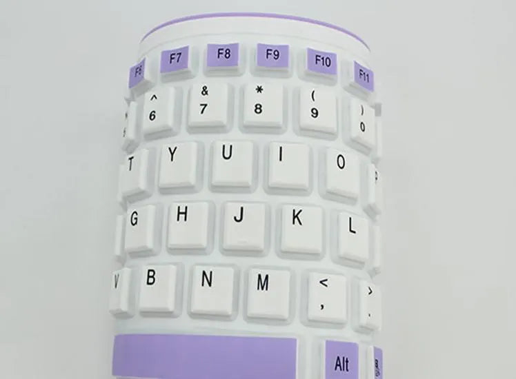 Folding waterproof dustproof silicone USB keyboard in six colours with 1.5m cable
