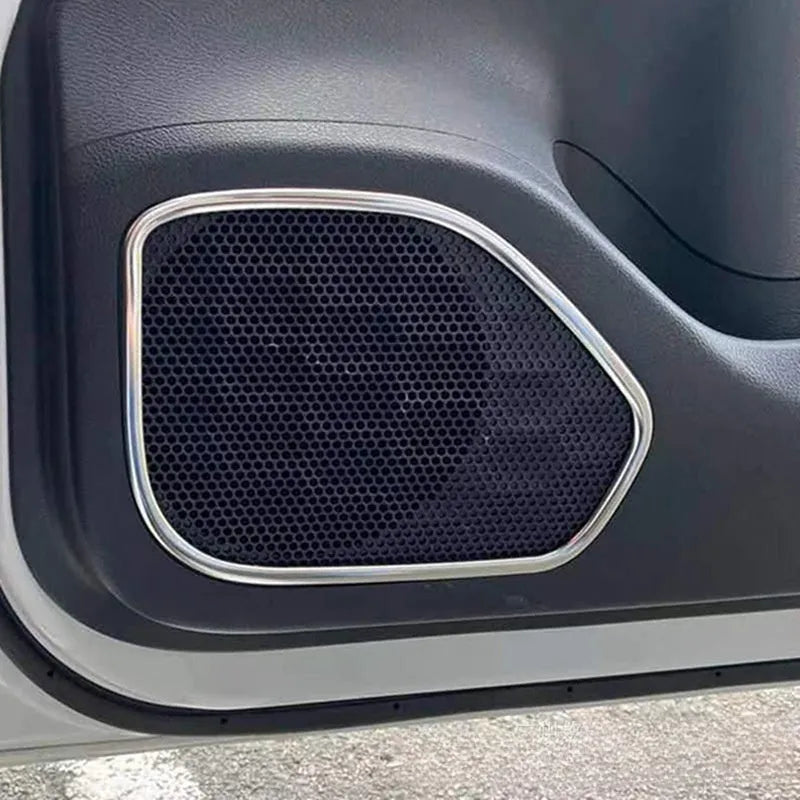 Silver 304 stainless steel audio frame trim kit for 20-22 ROOX40 car door panels