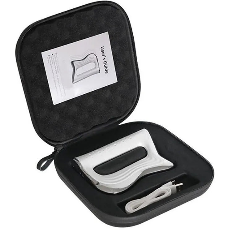Natural resin rectangle muscle massager for scraping and myofascial release on white background