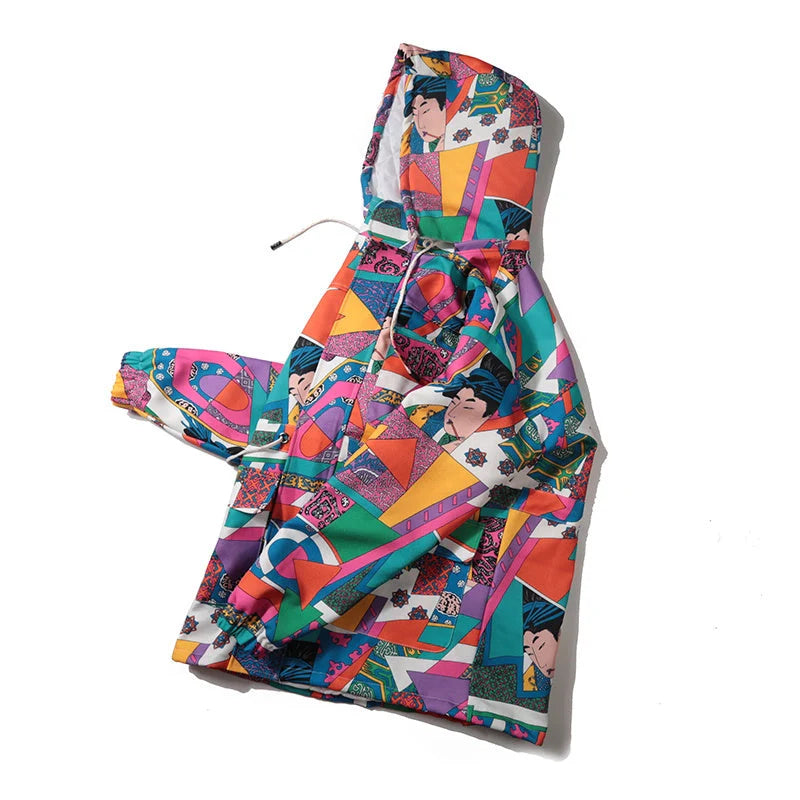 Graffiti trench coat in 100% cotton with unique design