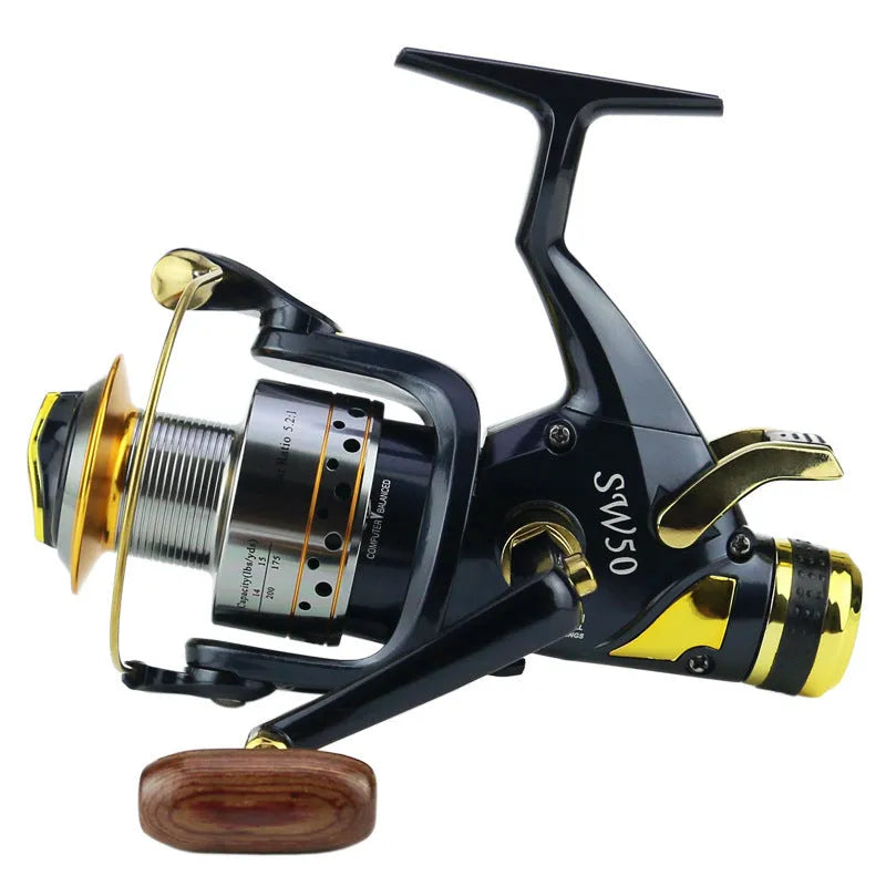 SW50 and SW60 spinning fishing reels with smooth drag system for saltwater and freshwater use
