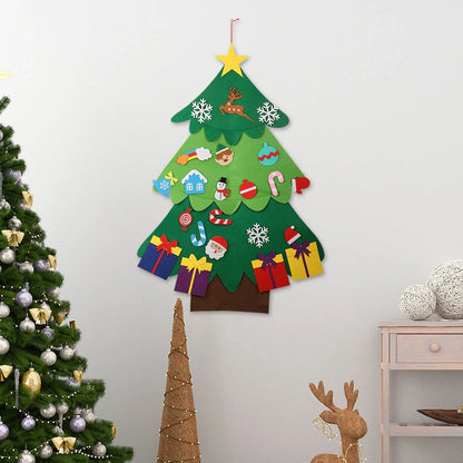 DIY Felt Christmas Tree Window Decoration Pendant for kids, green, 115x80cm