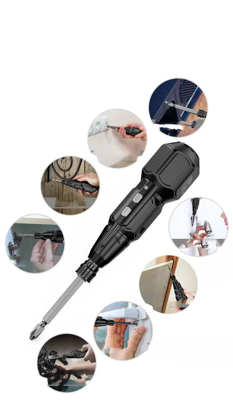 Cordless automatic screwdriver hand drill with USB cable, 3.6V, variable speed, torque control, colour options A to E