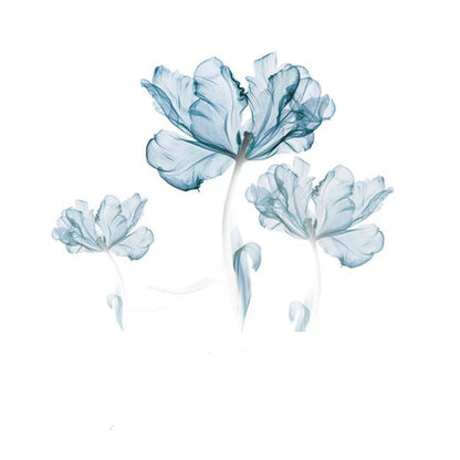 Nordic blue flower PVC wall stickers for home and restaurant decor