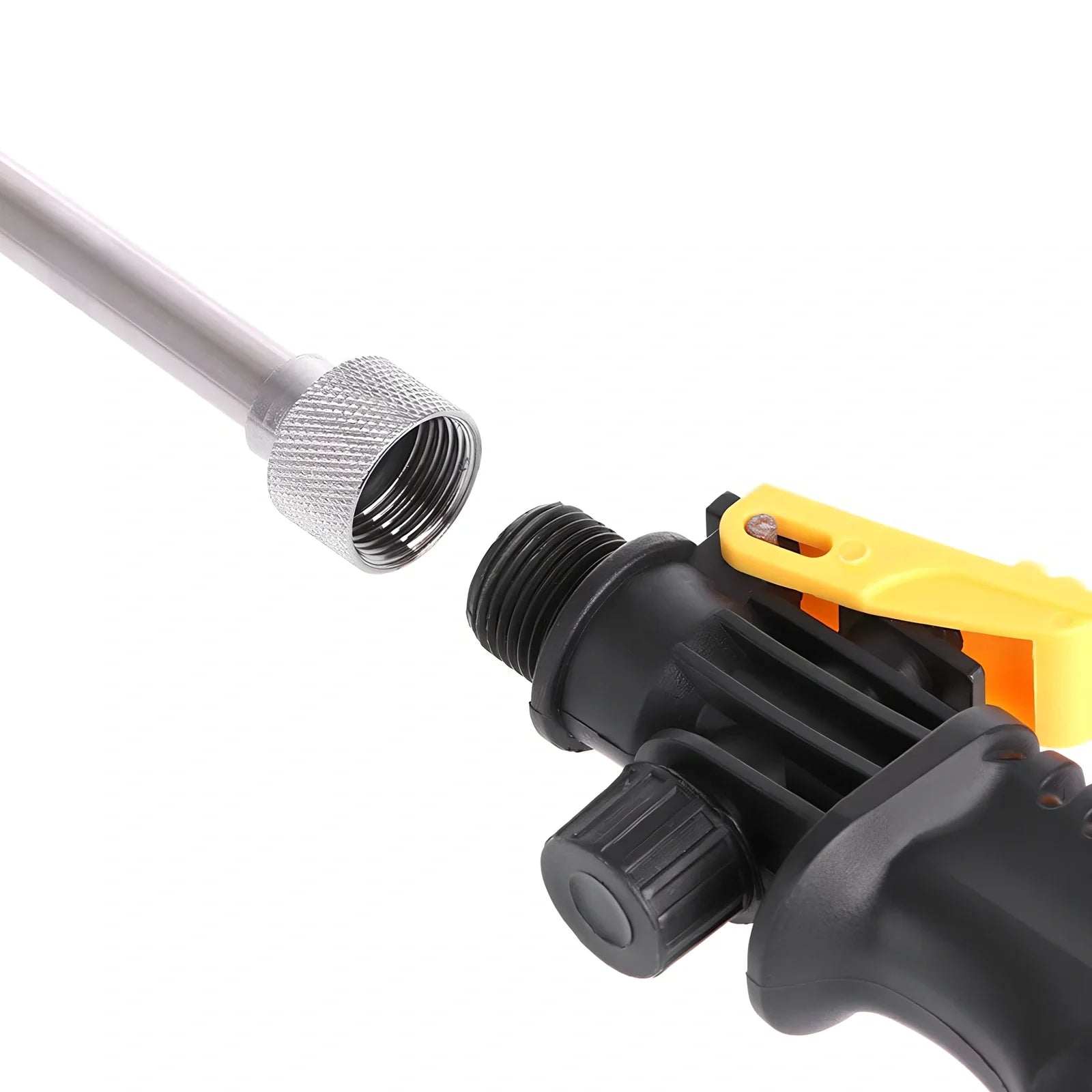 Adjustable copper high-pressure car wash water gun, 46.5cm black model with 5cm grip and nozzle