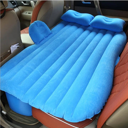 Universal five-seater car inflatable bed with ultra-thickened flocking, includes pump and repairing kits