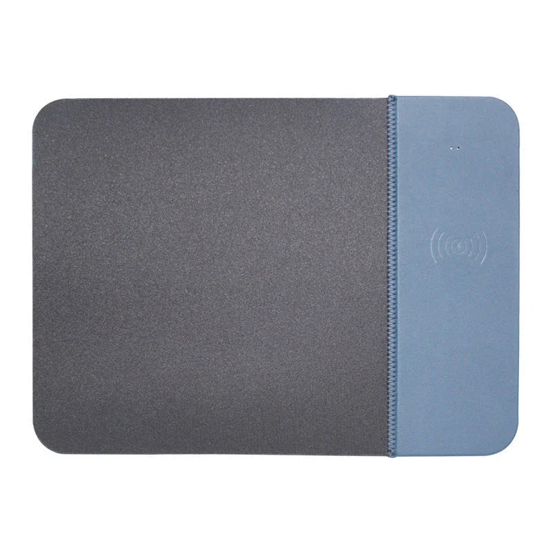 Wireless charger rubber mouse pad in black, blue, grey, and rose gold