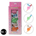 Soft rubber children's pencil grip in a cartoon design for correct writing posture.