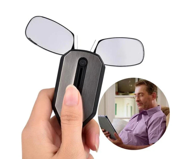 Stylish and portable clip-on reading glasses with magnification options for men and women