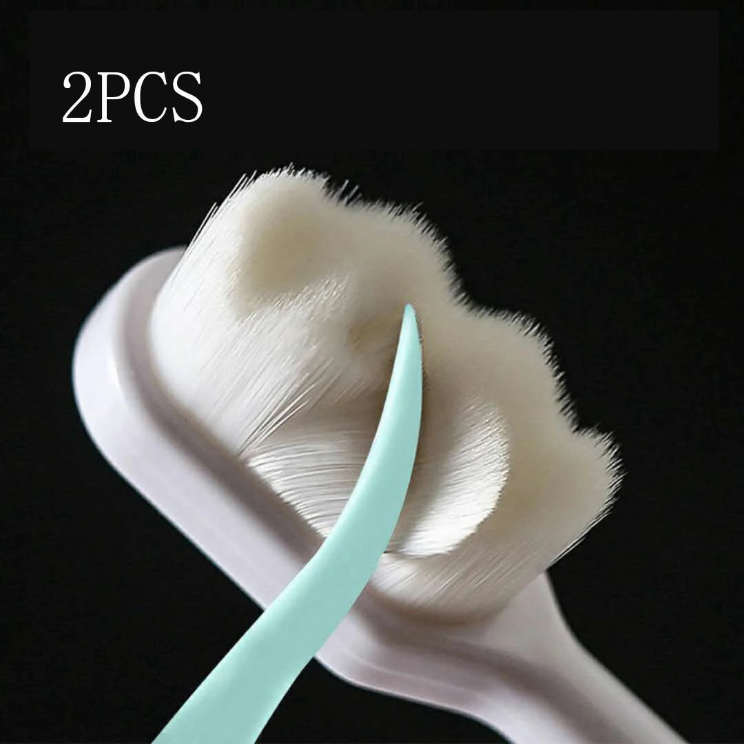 Ultra-fine nylon toothbrush with super soft 2.3cm bristles for sensitive gums