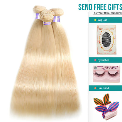 613 honey blonde straight human hair curtain wig, medium length 10-20in, clip-in for natural thinning coverage