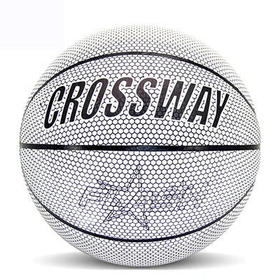 Luminous Reflective Basketball with Crossway Logo in reflective white, black, and colourful black options