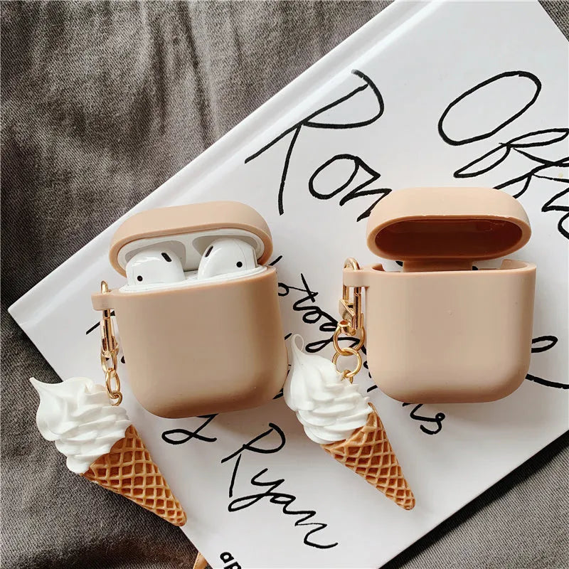 Cylinder ice cream design silicone case for Apple AirPods 2 wireless Bluetooth earbuds