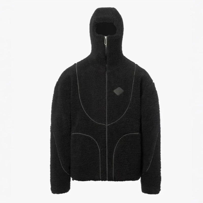 Cozy Hooded Fleece Jacket with Zipper - Casual Menswear
