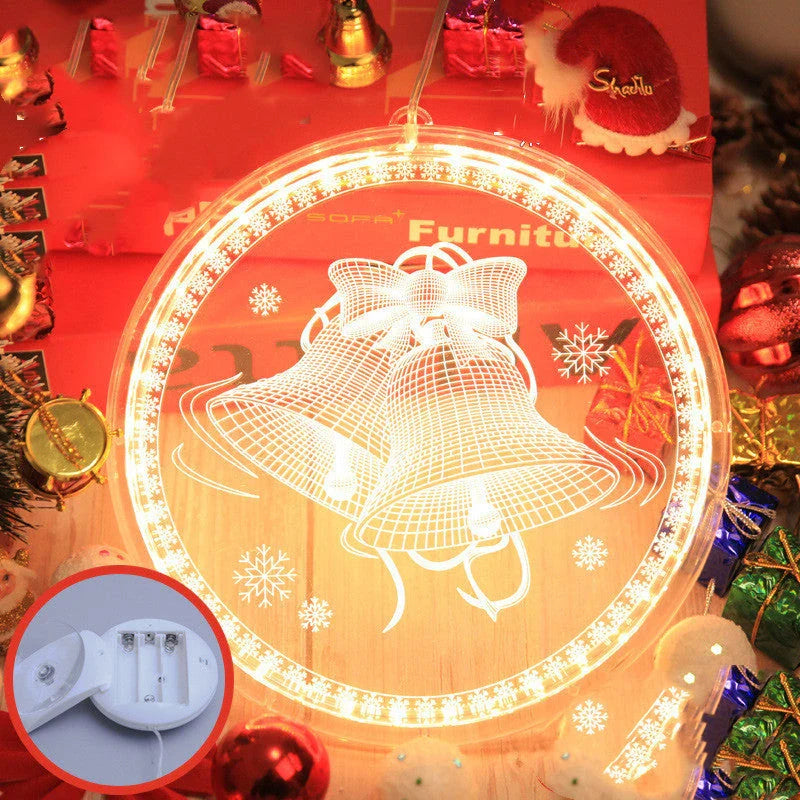 3D Christmas theme LED string lamp with warm white glow for festive home decor