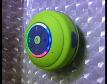 Mini Waterproof LED Speaker with Bluetooth connectivity and hands-free calling feature