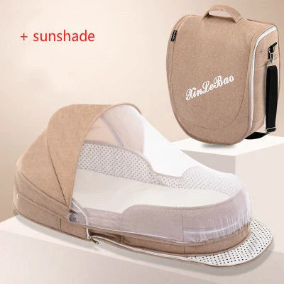 Portable folding crib with uterine bionic design for deep baby sleep