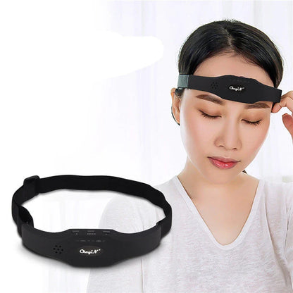 Wireless Head Massager Helmet in black and pink for stress relief and sleep therapy