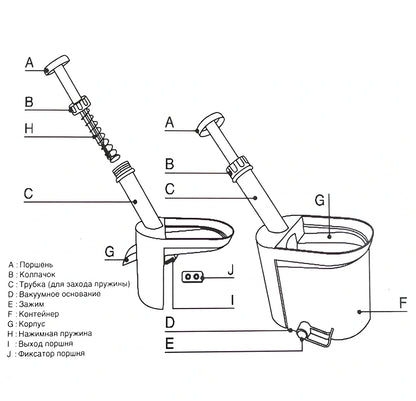 White cherry nucleator fruit cutter with stainless steel blades and plunger mechanism for cutting grapes