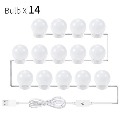 USB Touch Switch LED Mirror Light Bulb with adjustable dimming and natural white light