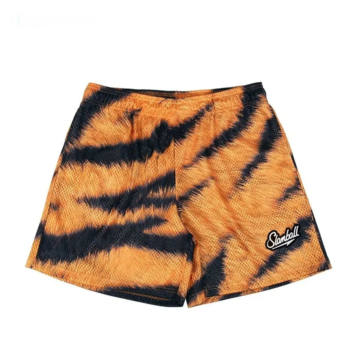 Men's leopard print training shorts quick drying polyester milk silk lining