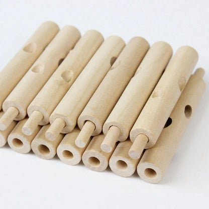 Natural wood Building Block Leaf Tree DIY toy for children's sensory development