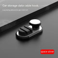 ABS silicone car and indoor cable storage hook in dark green measuring 52mm x 27mm