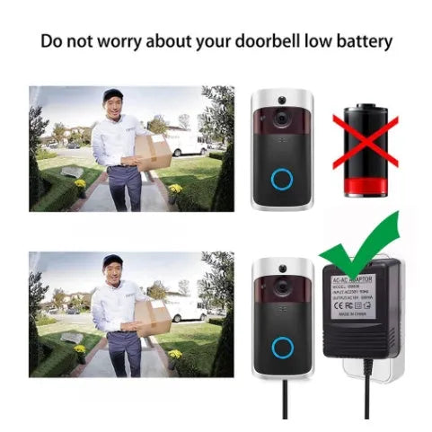 External power adapter for video doorbell AC18V 500MA with UK plug and overload protection