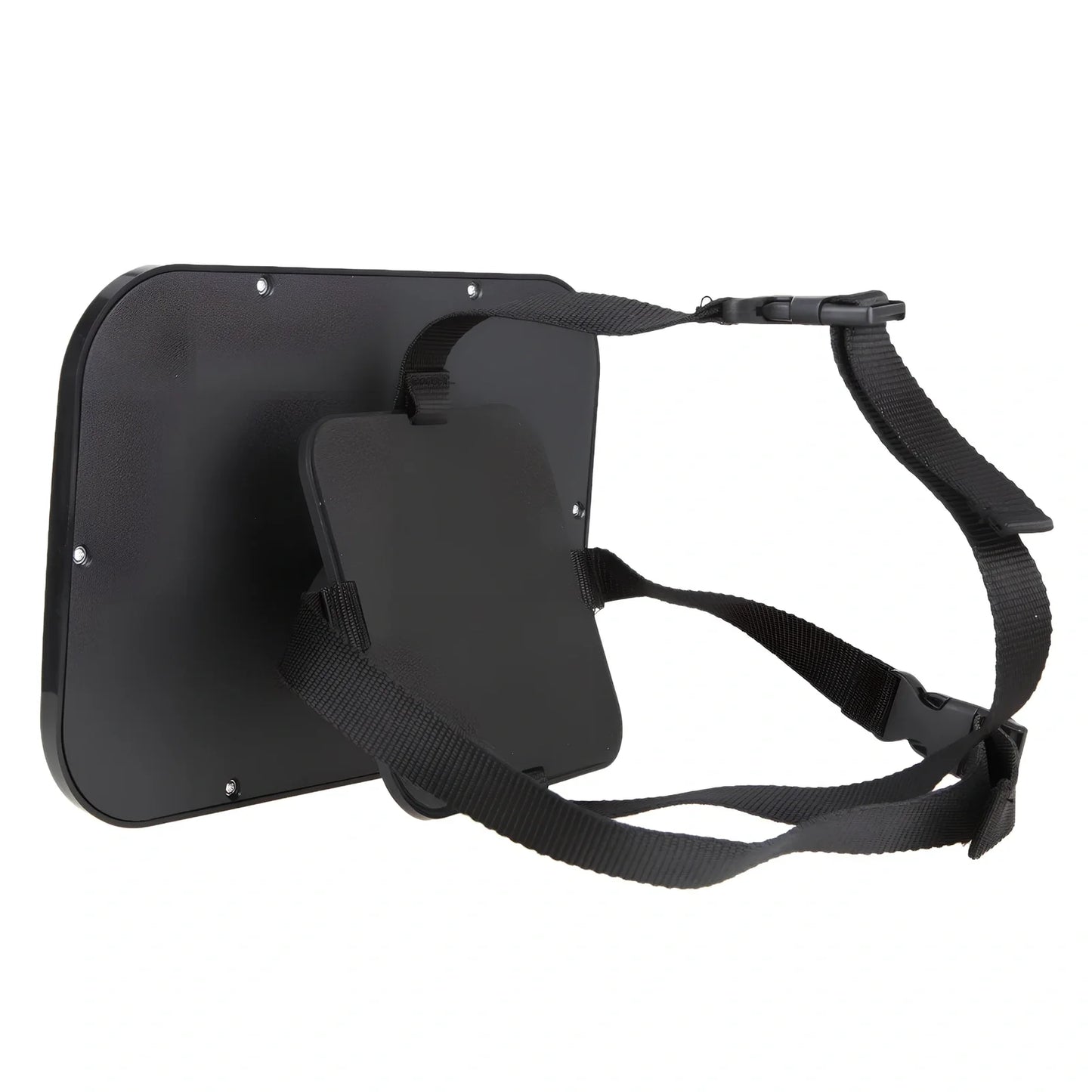 Black adjustable baby car rear view mirror, 26.5 cm long, mounted on headrest for clear rear seat visibility