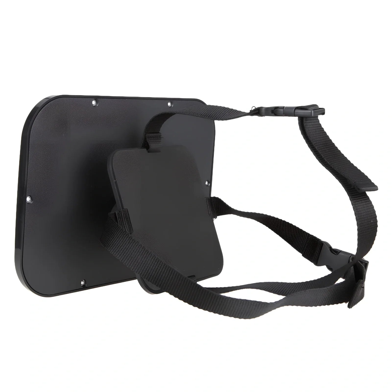 Black adjustable baby car rear view mirror, 26.5 cm long, mounted on headrest for clear rear seat visibility