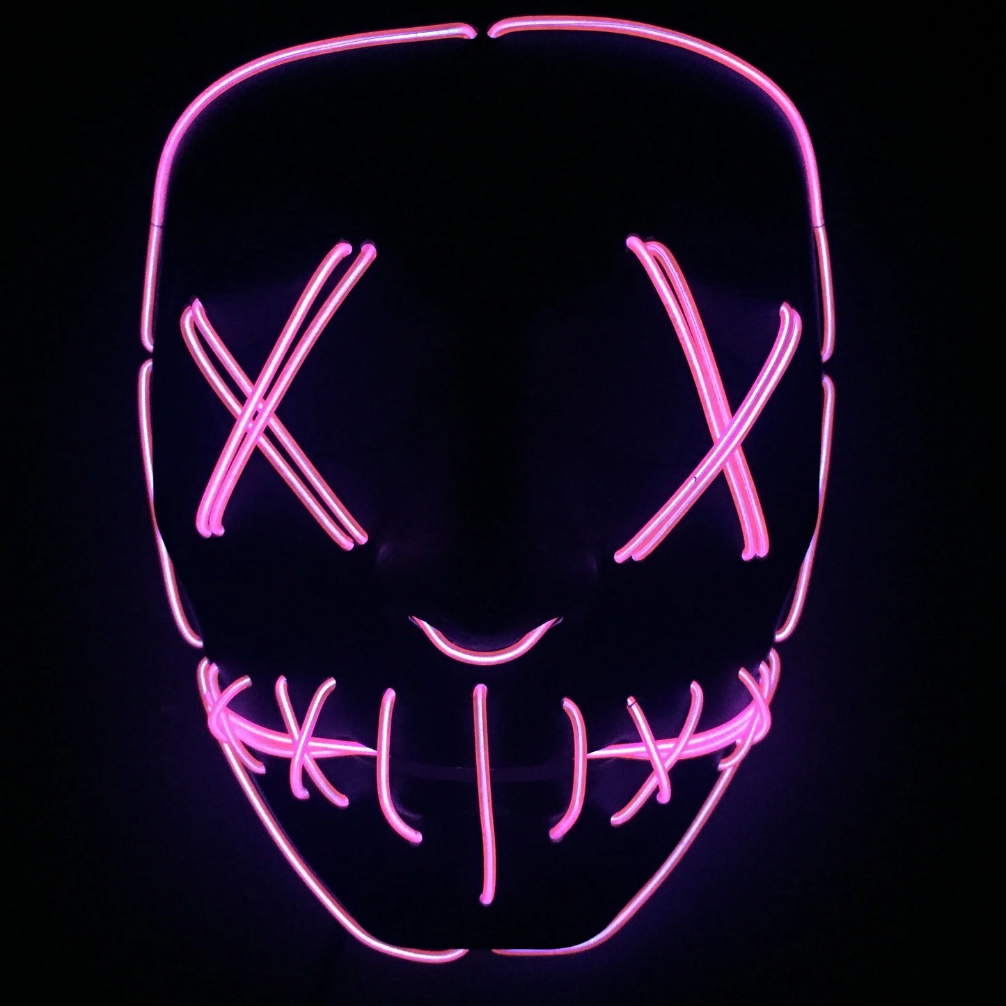 Halloween LED Glowing Full Face Mask with adjustable light modes and voice control feature