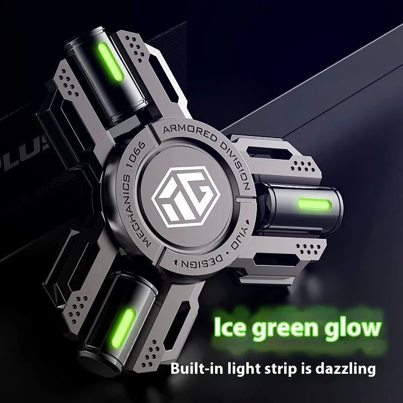 Glowing fingertip spinning top in space silver luminous edition with alloy finish