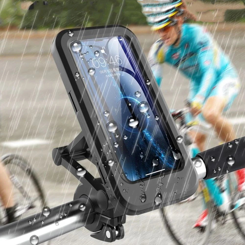 360 Rotatable Waterproof Phone Holder for Bikes and Motorphones, Black