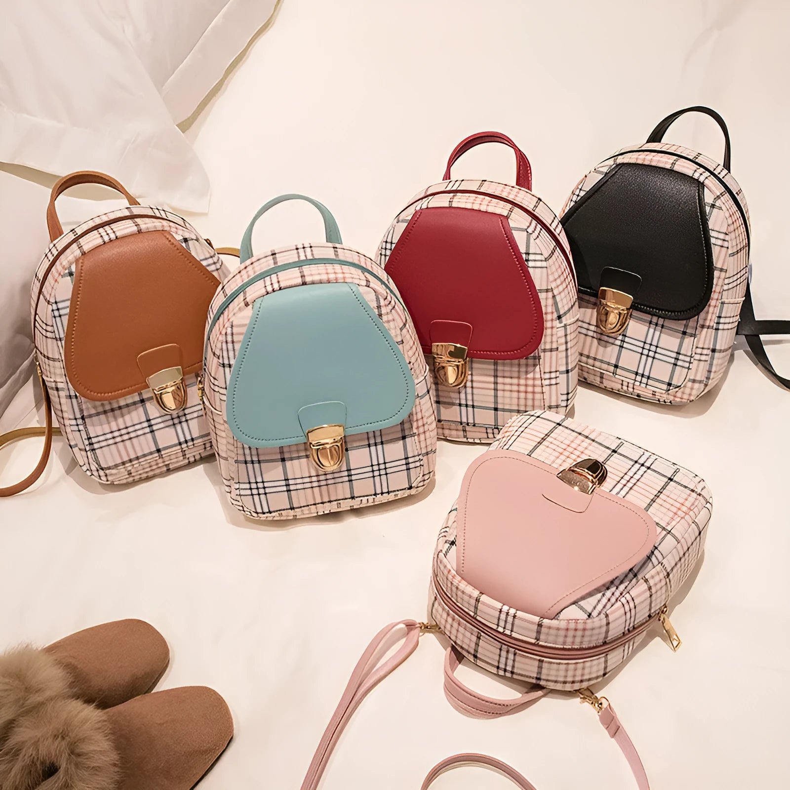 PU one shoulder diagonal phone bag in five colour options: black, blue, brown, pink, red.
