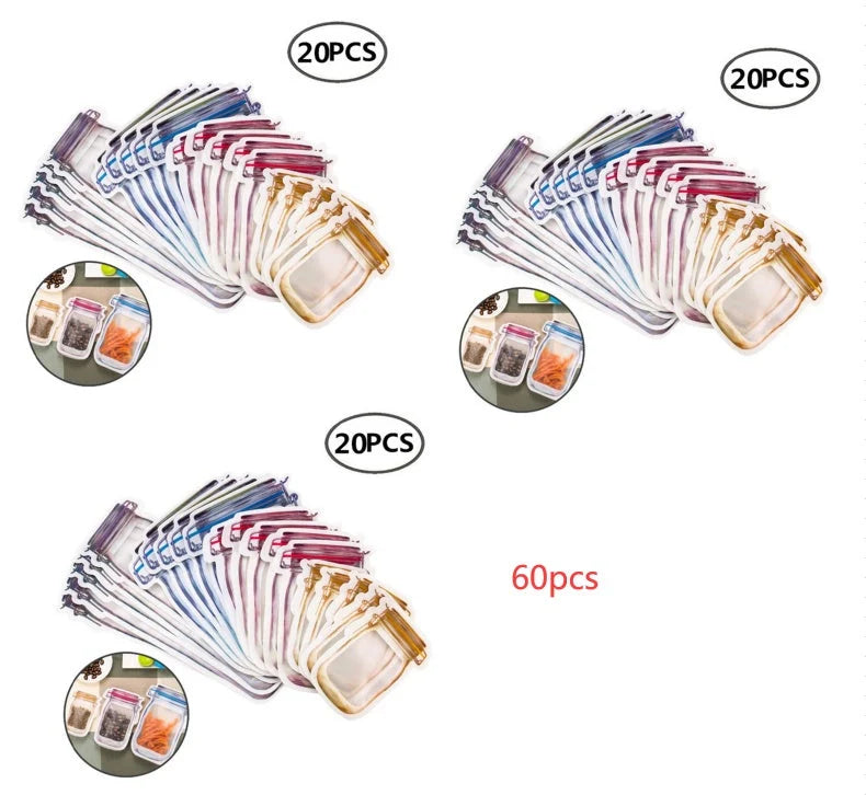 Reusable waterproof snack storage bag with zipper, 1L capacity