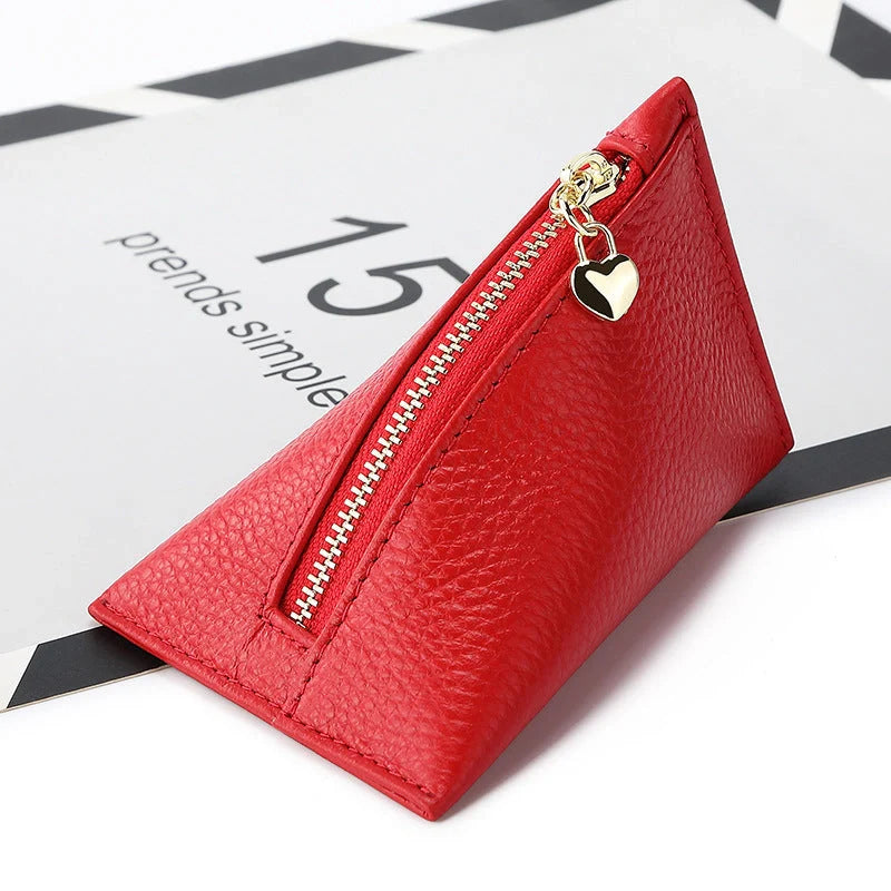 Women's mini coin purse in first layer cowhide, waterproof, available in six colours
