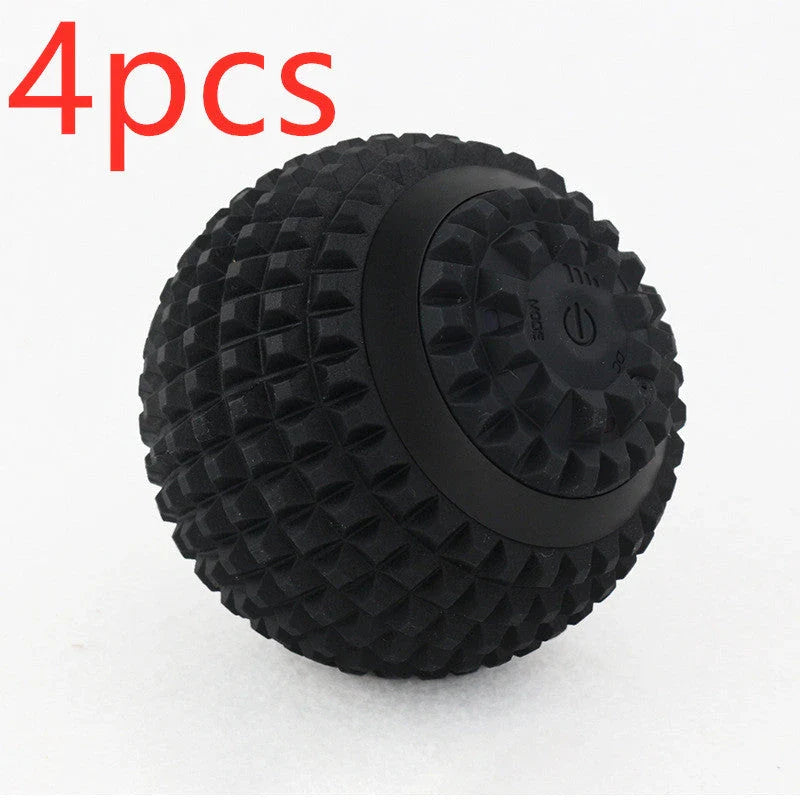 Four-Speed Electric Massage Ball in black, blue, and pink for muscle recovery