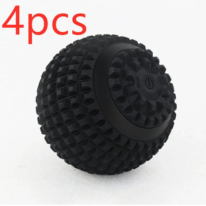 Four-Speed Electric Massage Ball in black, blue, and pink for muscle recovery