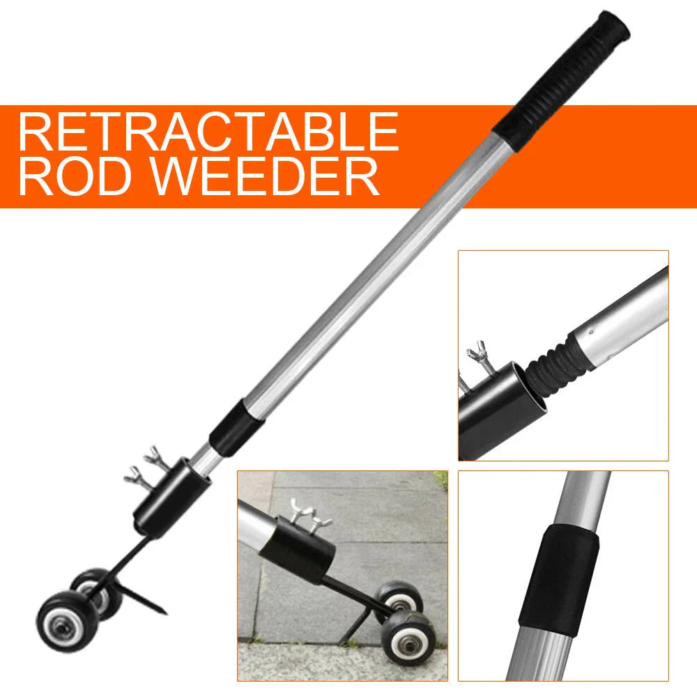Portable gardening tools set for efficient weed removal with durable metal construction