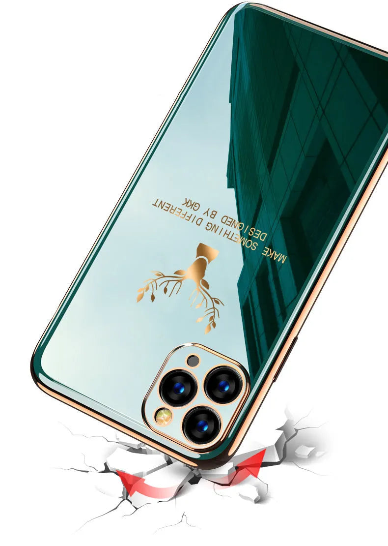 Black TPU back cover case for iPhone with full lens protection