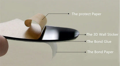 Creative acrylic 3D vase wall sticker in various colors and sizes for home and office decor