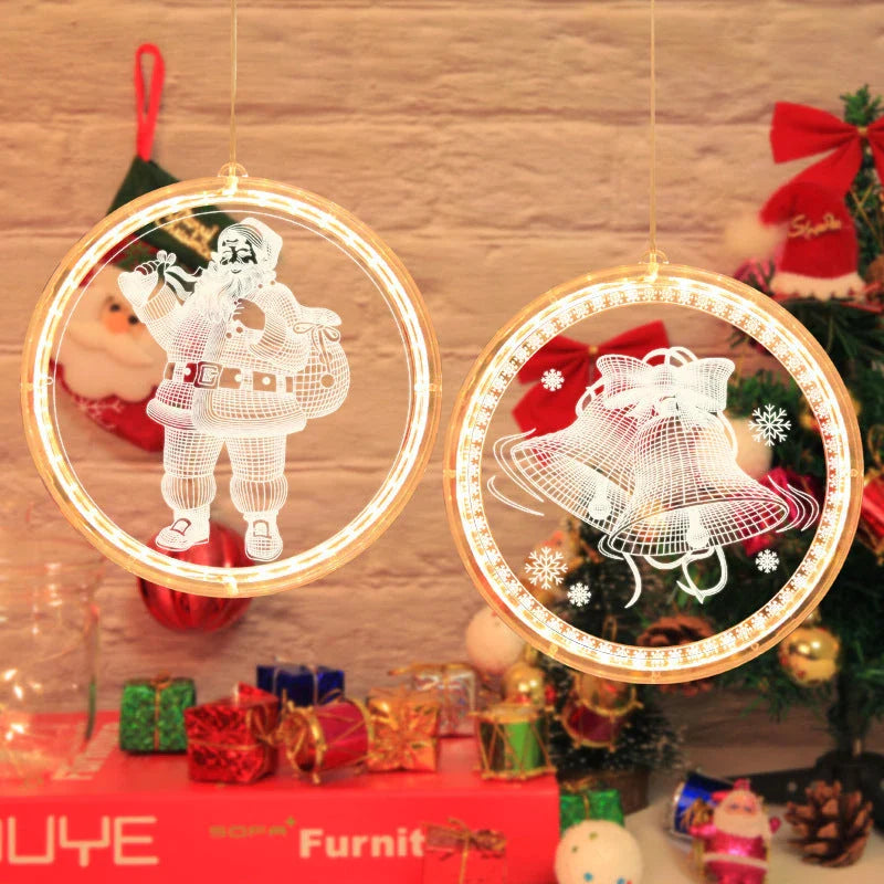 3D Christmas theme LED string lamp with warm white glow for festive home decor