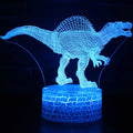 Dinosaur-themed 3D colourful night light with acrylic light guide and remote control
